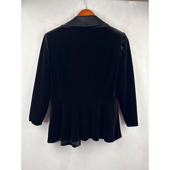 Alex Evenings Womens Black Velvet Blazer With Satin Collar Small - Picture 3 of 6